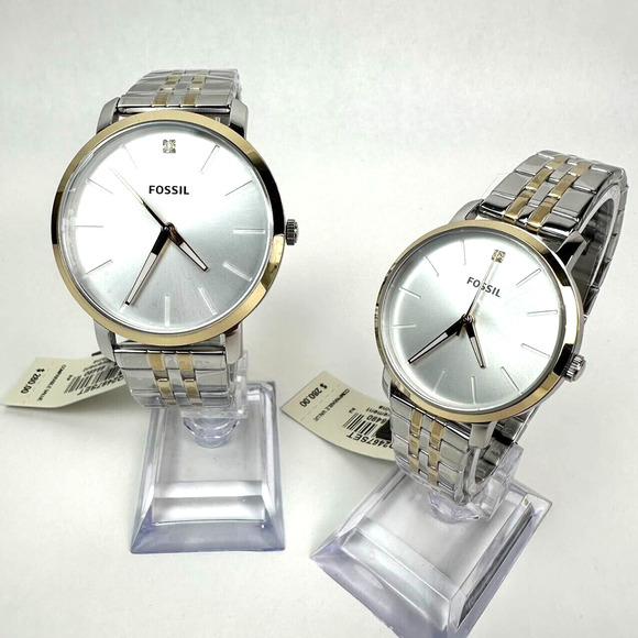 NWT Fossil His & Her Couple Set Diamond Lux Luther Watch BQ2467SET main image 14